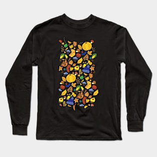 Cozy Autumn Seamless Pattern Long Sleeve T-Shirt